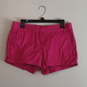 Women's J. Crew Broken In Chino Cotton Short Pink Fushsia Size 6 - EUC